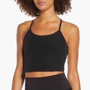 Beyond Yoga Spacedye Slim Racerback Cropped Tank sz L in Darkest Night